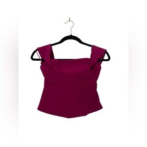 Vintage Express Fuchsia Off-Shoulder Peplum Top (NWT)